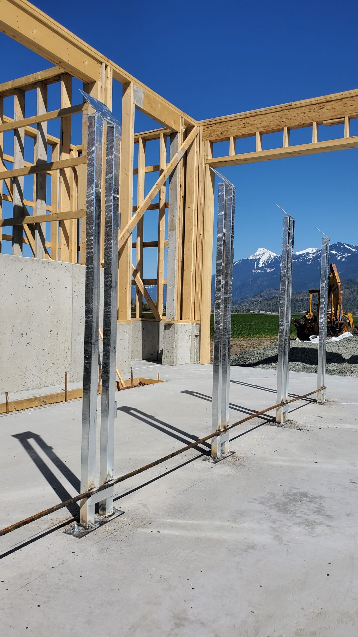 Partial construction of a new dairy barn